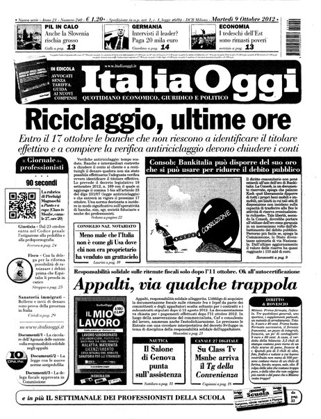 Italia oggi : quotidiano di economia finanza e politica